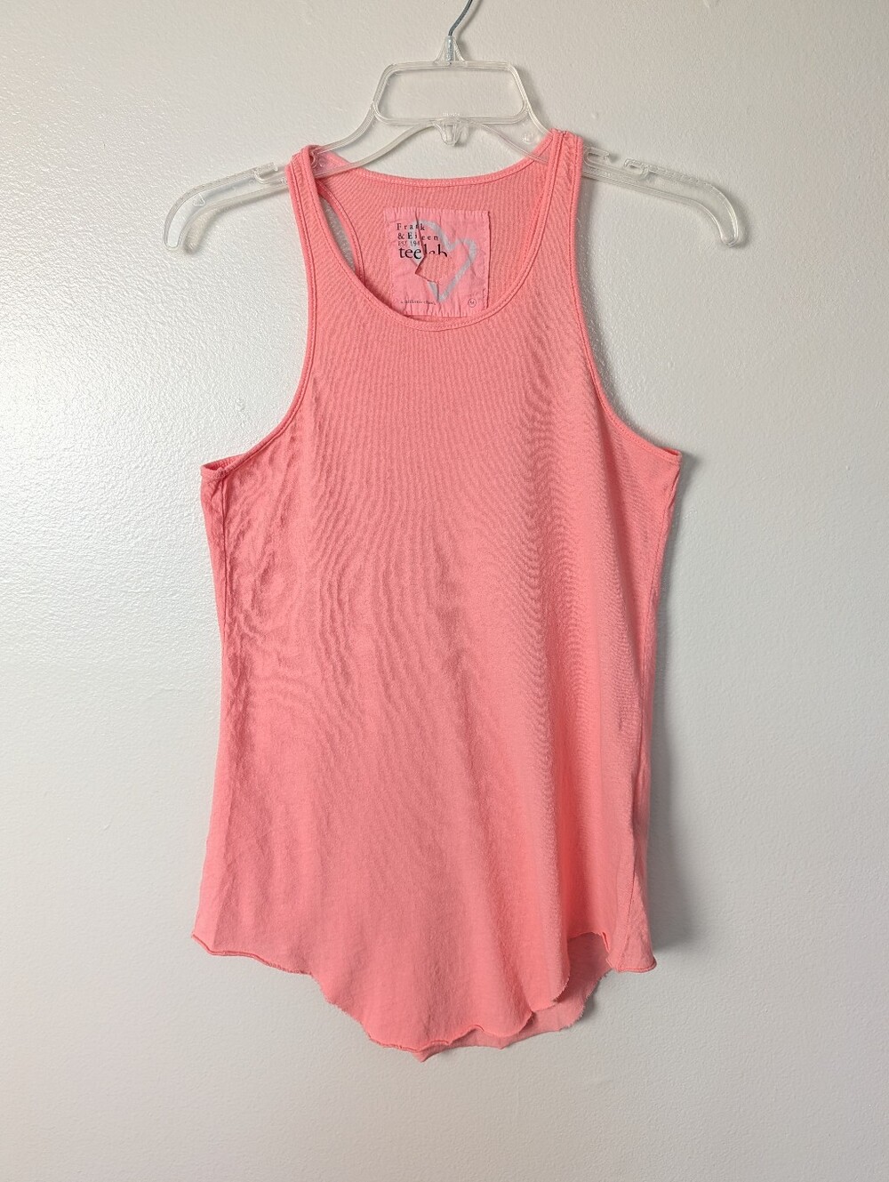 Frank & Eileen Tee Lab Racerback Long Tank Top Salmon Sz Med NEW